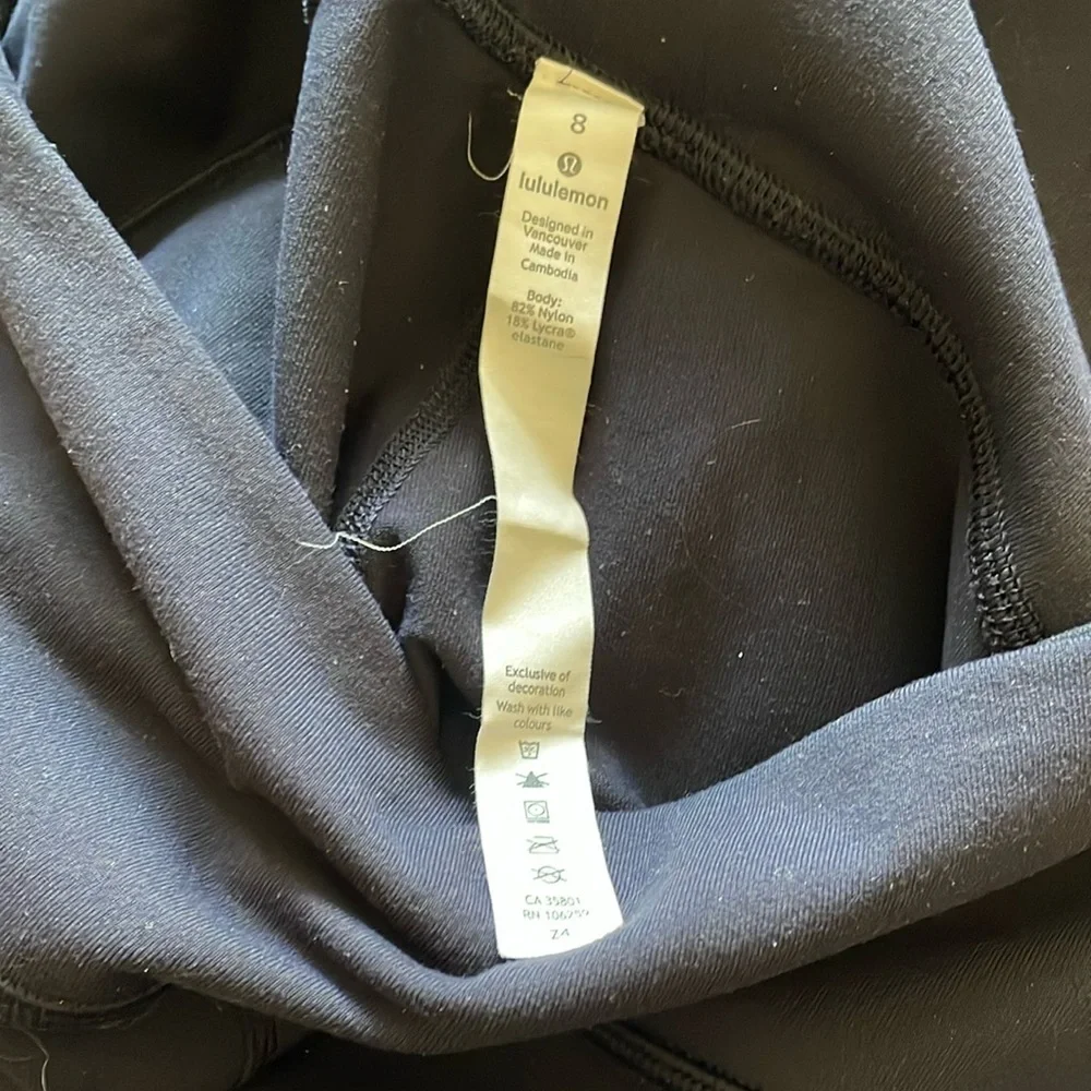 Lululemon Wunder Under mid rise full length W5BJMS Luon Navy Blue 8
